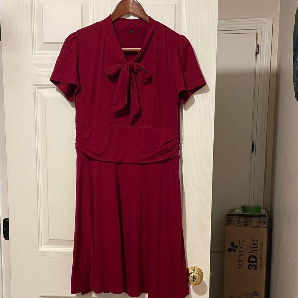 Rich Burgundy Midi Dress